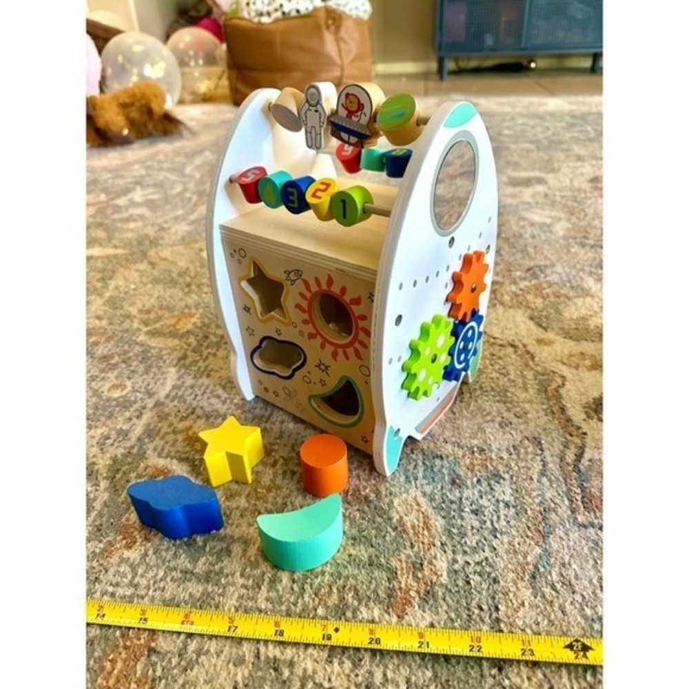 Imaginarium Out of this World Space Theme Wooden Activity Cube Trio Kids Toy - Picture 7 of 9